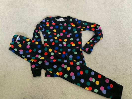 Hannah Andersson black with lights pj - size Youth - 8 (M)