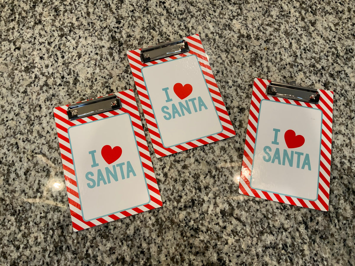 3 I love santa Clipboards