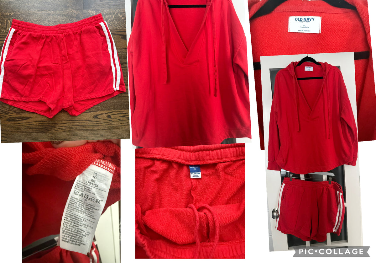 Old Navy Red outfit shorts & pullover - size Women - XL (16/18)