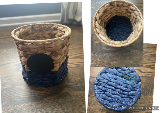 Thirty one blue Hyacinth wicker bin