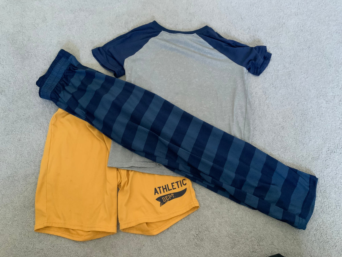 3 piece cat & jack pjs short, ss and pants - size Youth - 8 (M)