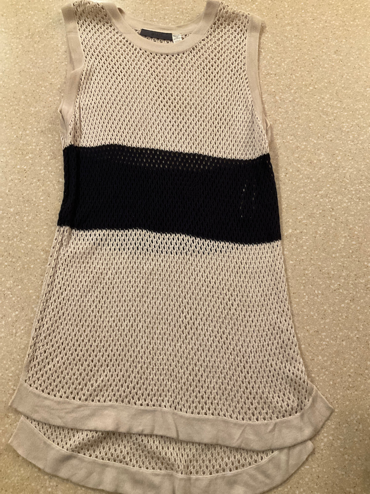 WYATT KNIT TANK IVORY AND NAVY - size Women - L (12/14)