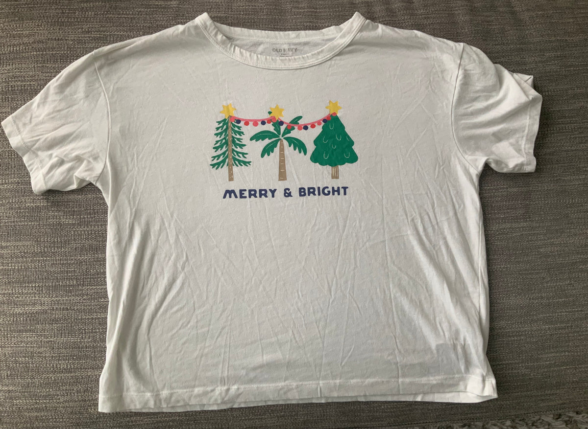 old navy small petite merry & bright pj shirt - size Women - S (4/6)