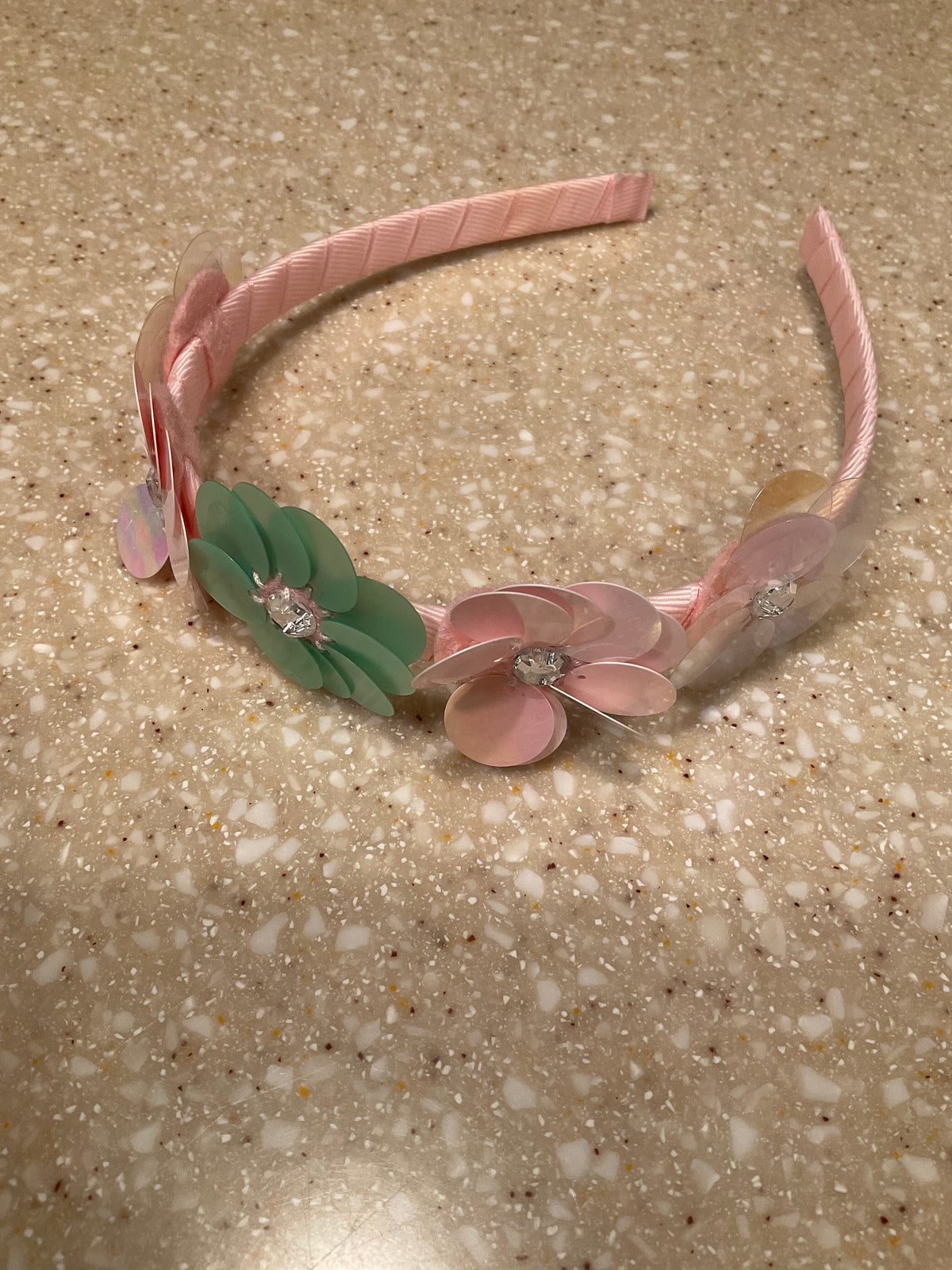 PINK &  GREEN FLORAL HEADBAND