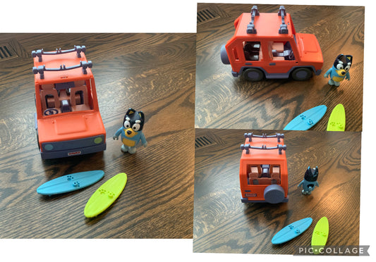 Bluey, 4WD Family Vehicl with 1 Figure and 2 Surf