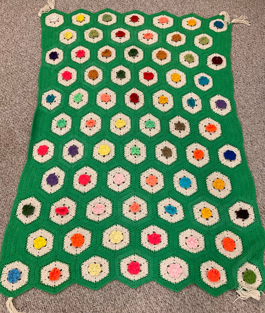 HANDMADE CROCHET BLANKET TWIN SIZE BLANKET