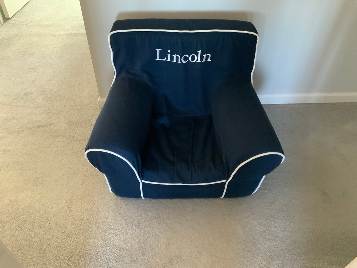 PotteryBK Anywhere chair embroidered Lincoln