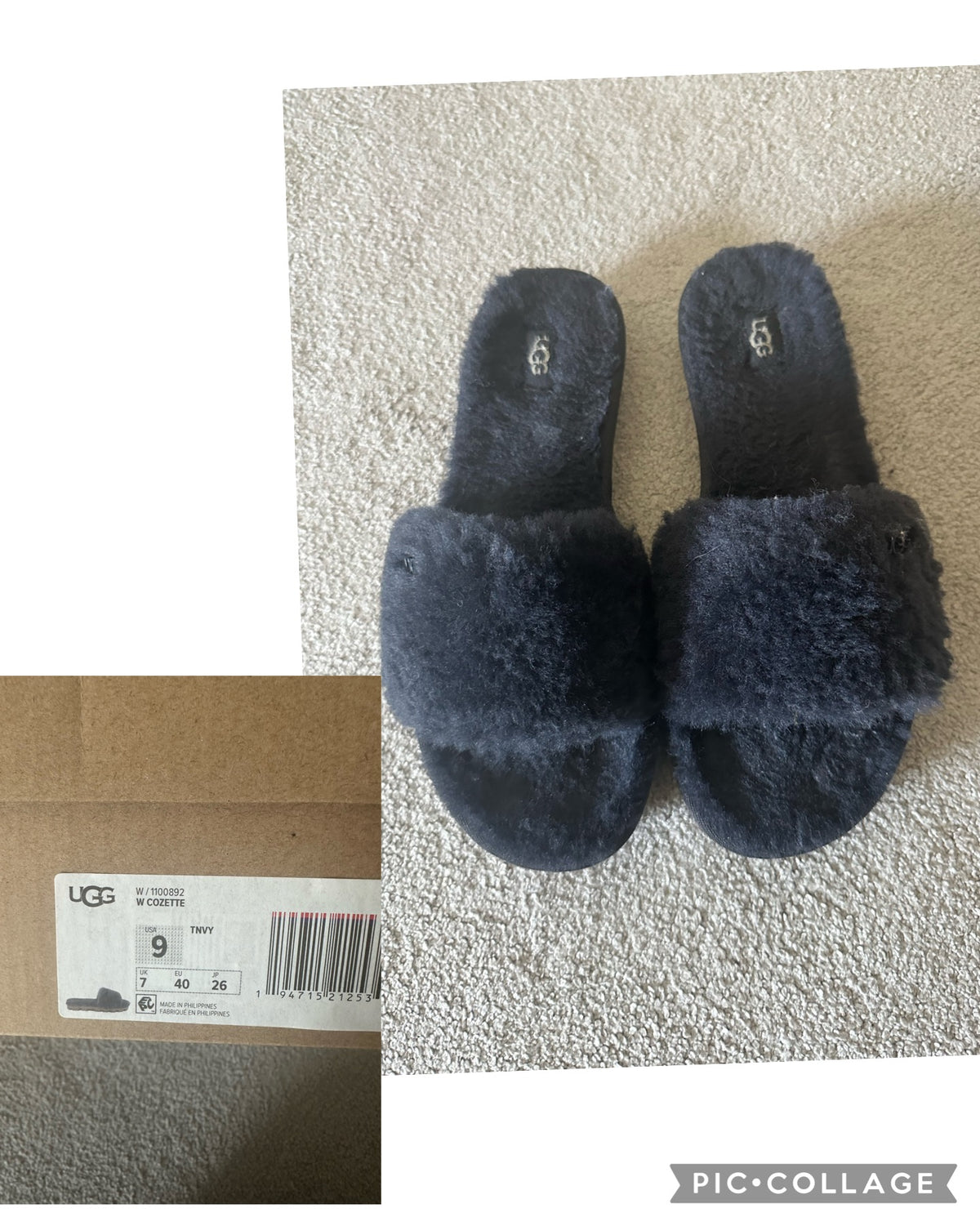 UGG Cozette Navy slippers - size Shoes - Adult 9
