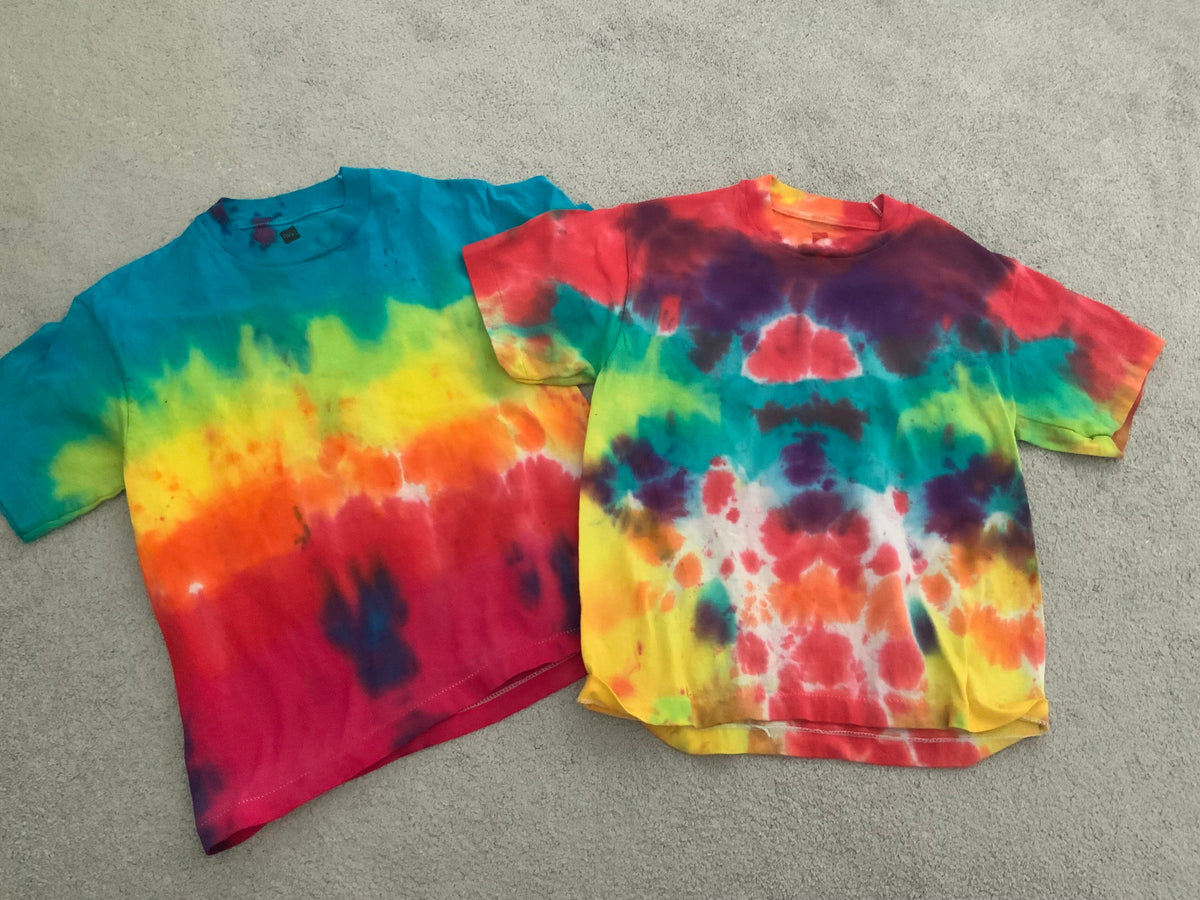 2 (10-12) Tie Dye T-shirts - size Youth - 10 (L)