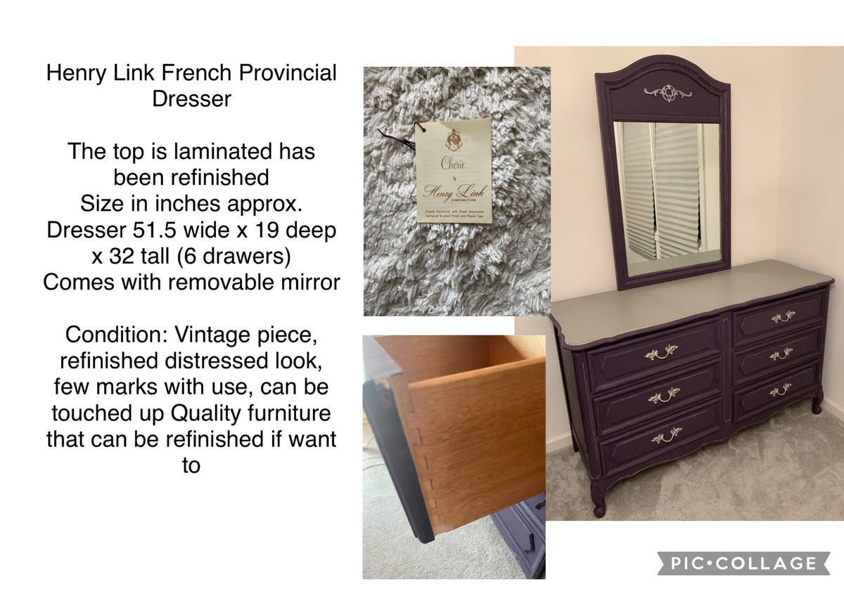 Henry Link 6 drawer dresser w/removable mirr