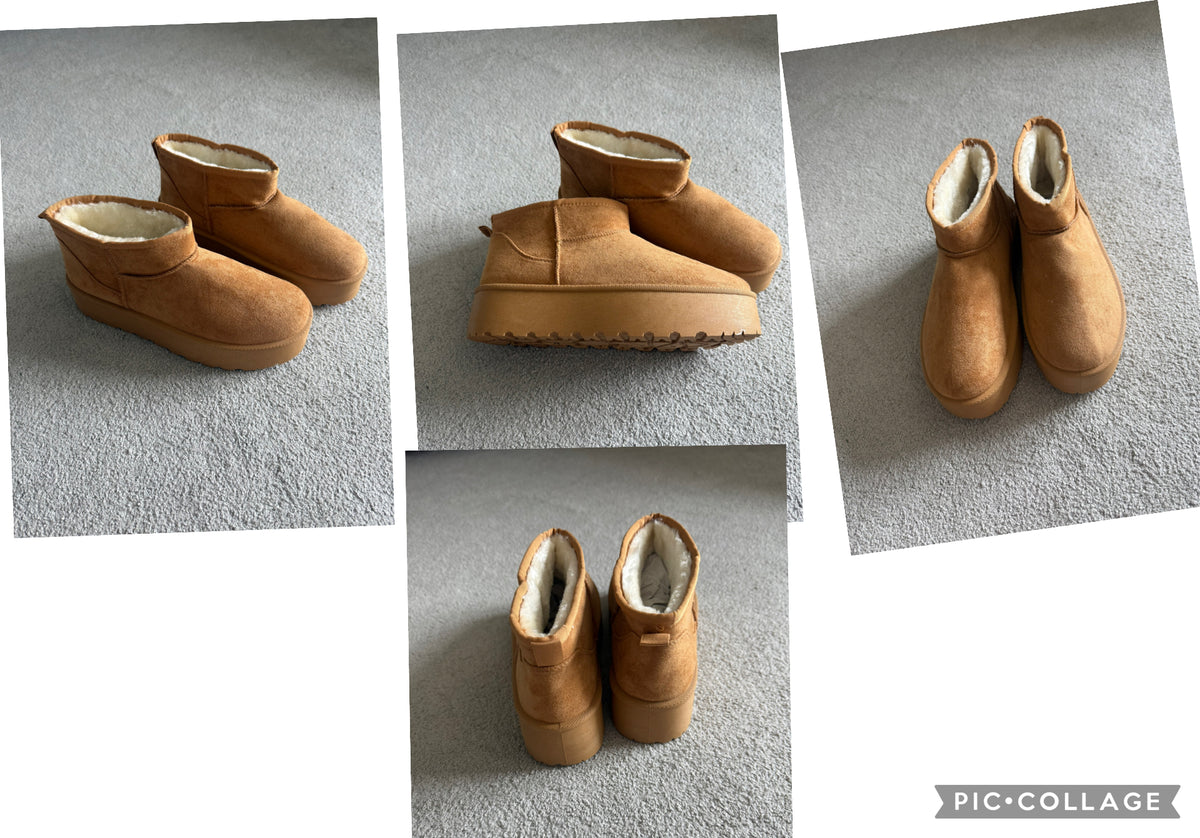 new platform ankle height cozy lined boots - size Shoes - Adult 9