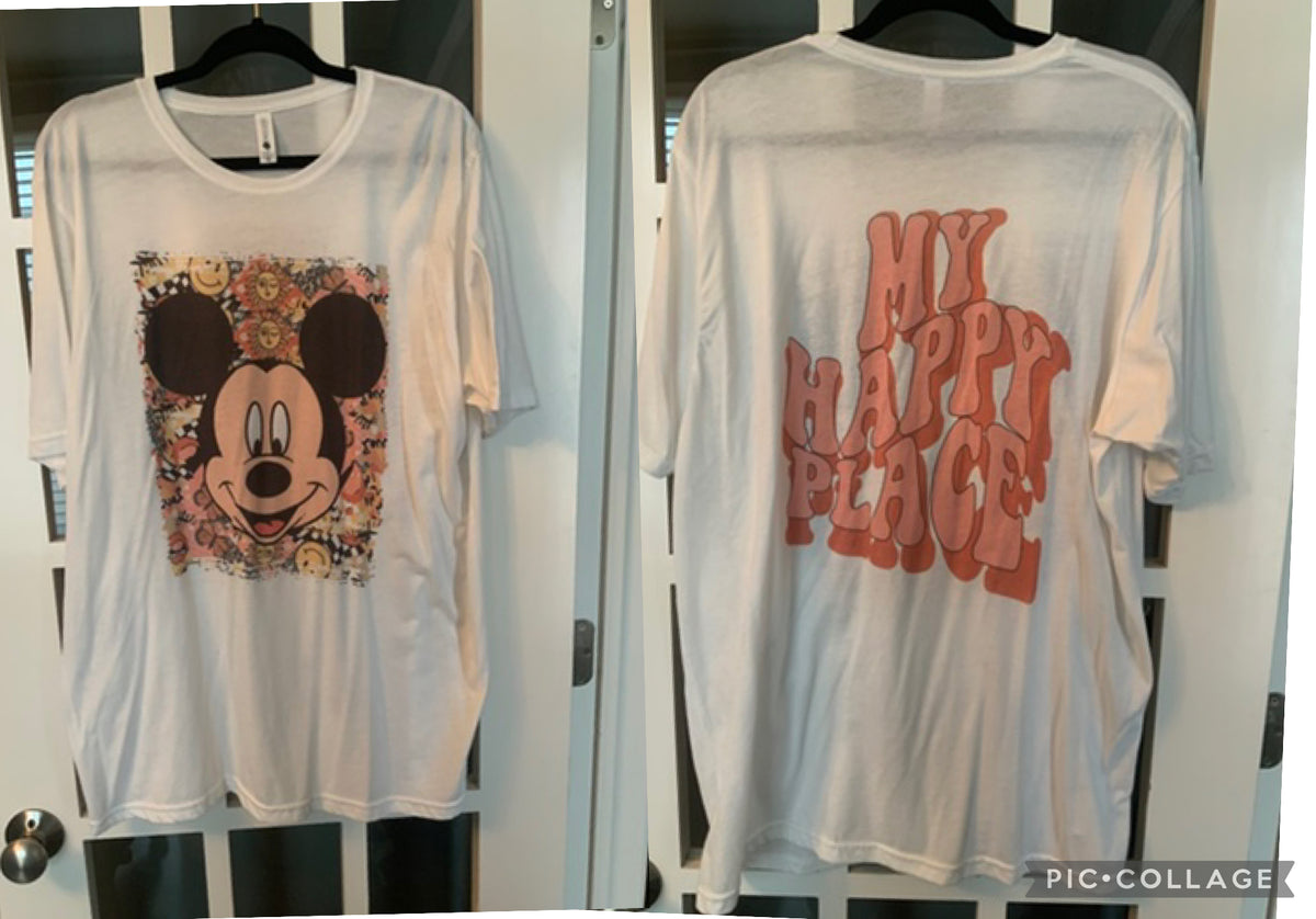 Mickey my happy place T-shirt - size Women - 2X (20/22W)