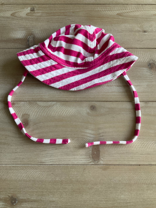 PINK & WHITE SUN HAT 6 MONTH