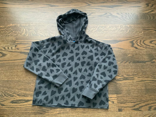 10-12 old navy hooded Black hearts sweatshirt - size Youth - 10 (L)