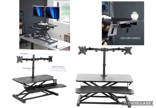 Vivo height adjustable 32 standing desk w/dual