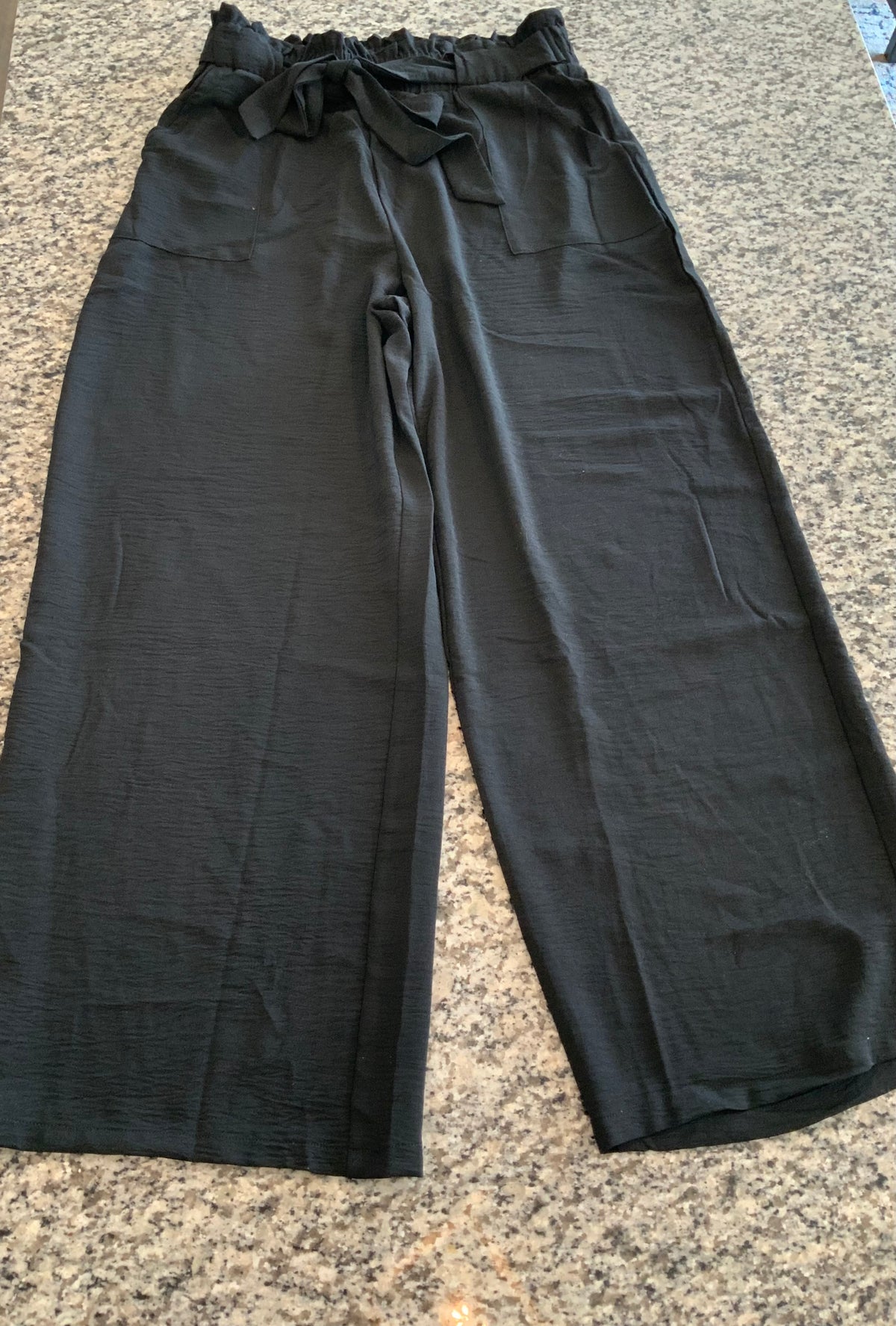new linen high waist belt pants - size Women - XL (16/18)