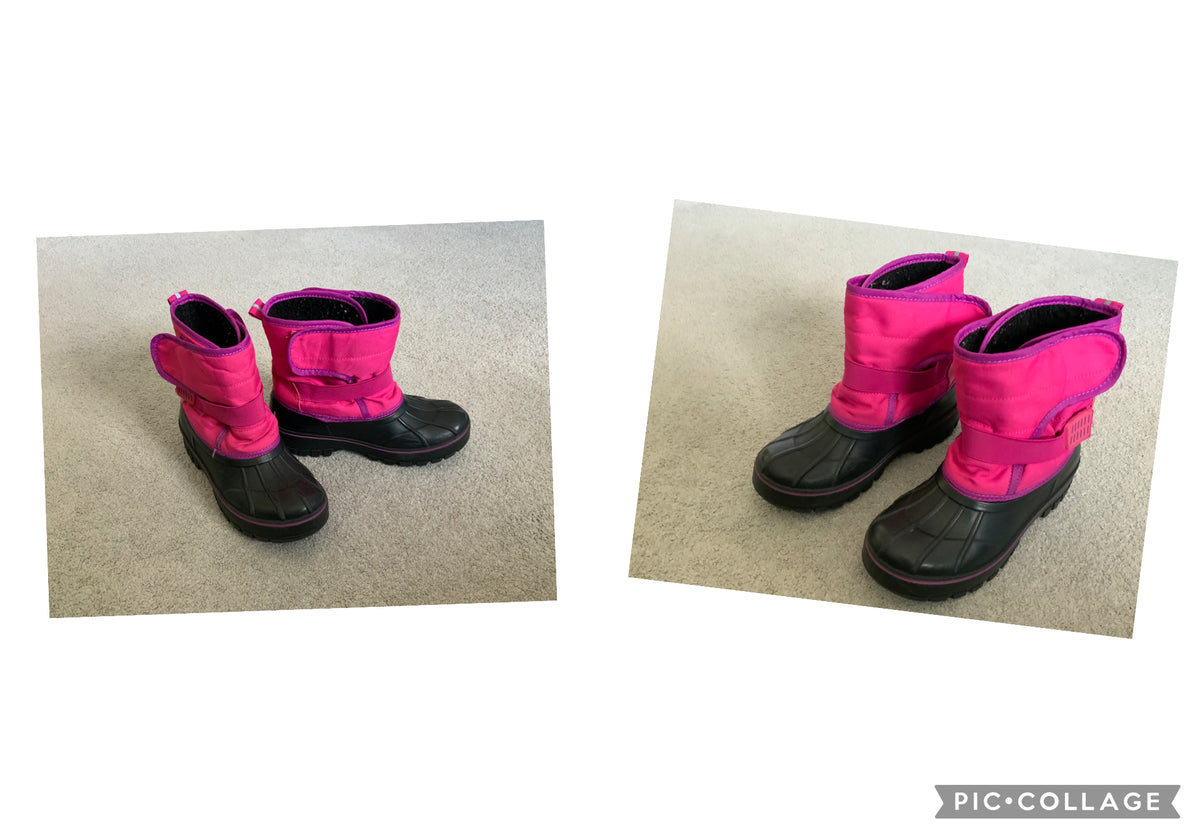 black and pink 2/3 snow boots - size Shoes - Kids 2