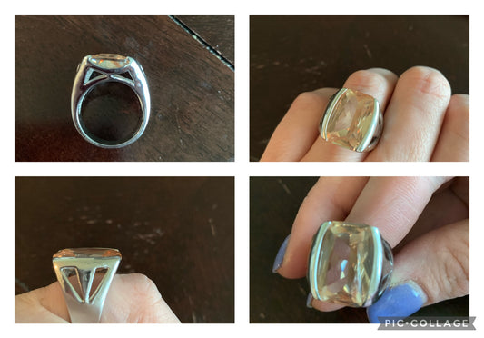 Lia Sophia Large Stone Ring - size 7