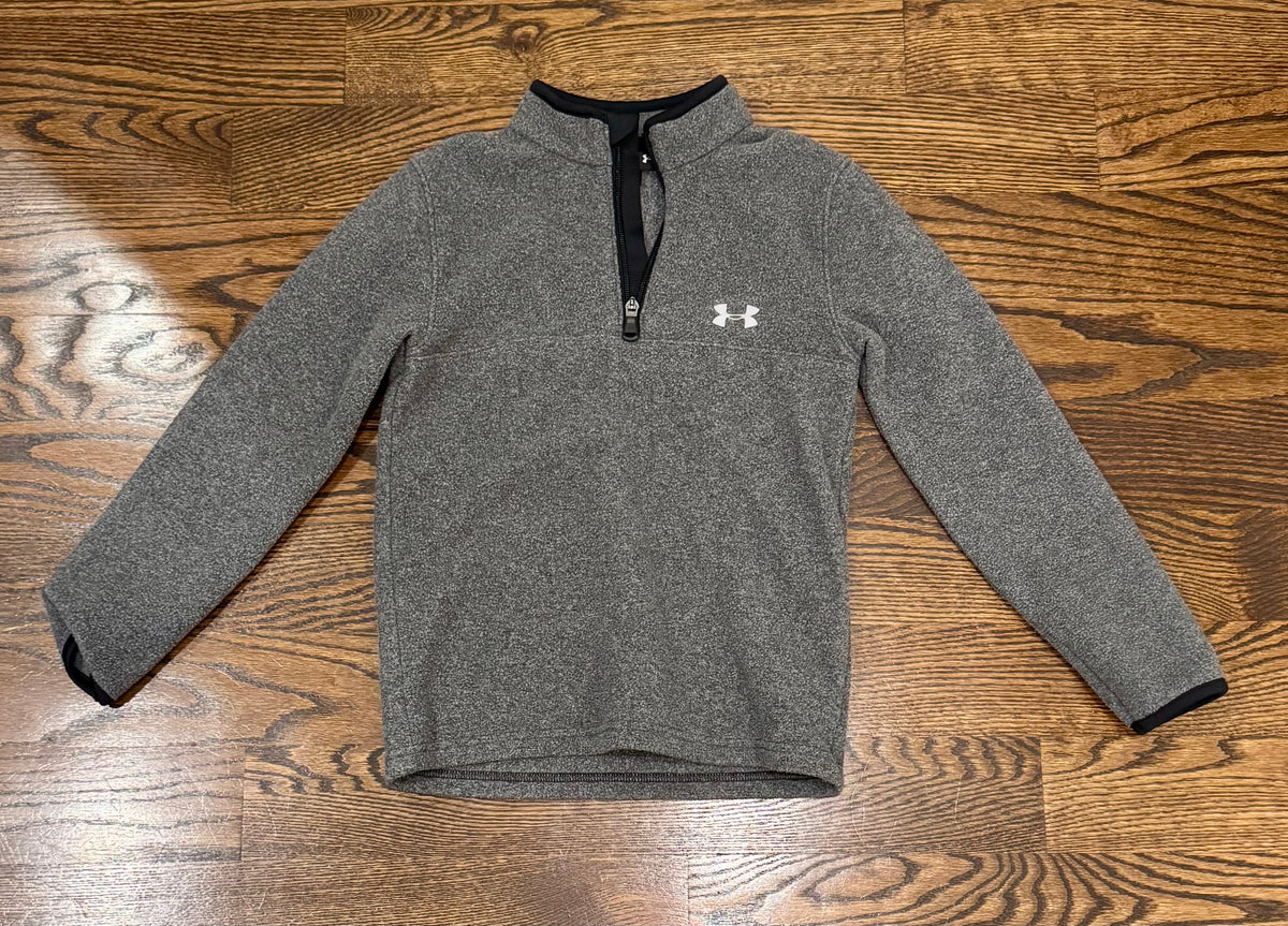 Under armour grey fleece Quarter zip - size Youth - 7 (S)