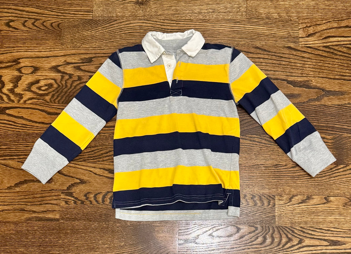 Arizona 6/7 collared LS Grey, yellow, navy - size Youth - 6 (S)