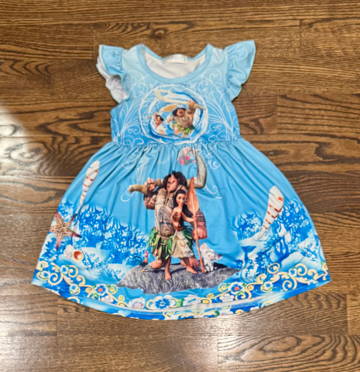 SS blue Moana dress - size Youth - 5 (XS)