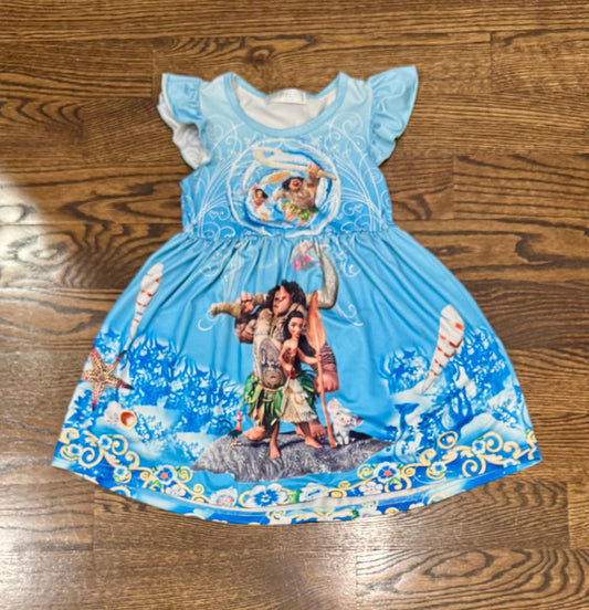 SS blue Moana dress - size Youth - 5 (XS)
