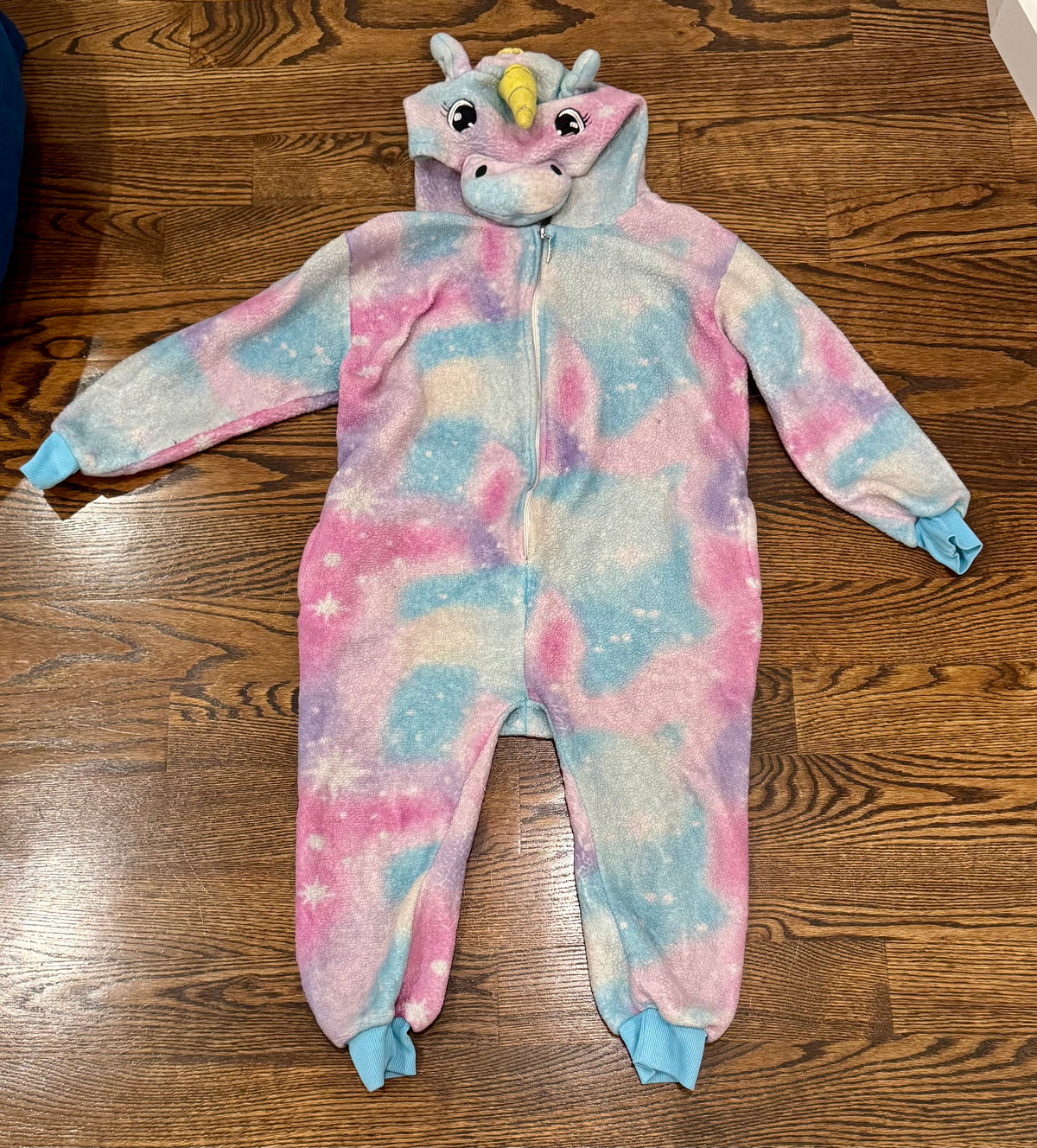 Zip up unicorn pajama - size Youth - 5 (XS)