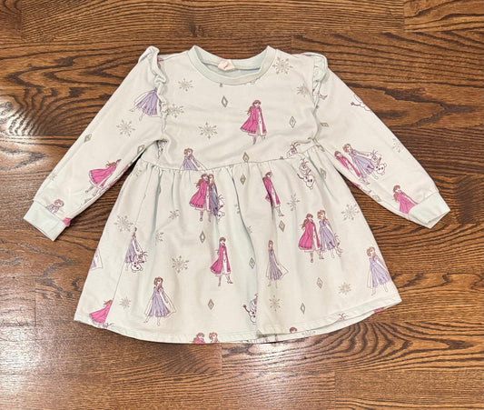 Disney Frozen 5T LS blue Sweater dress - size Toddler - 5T