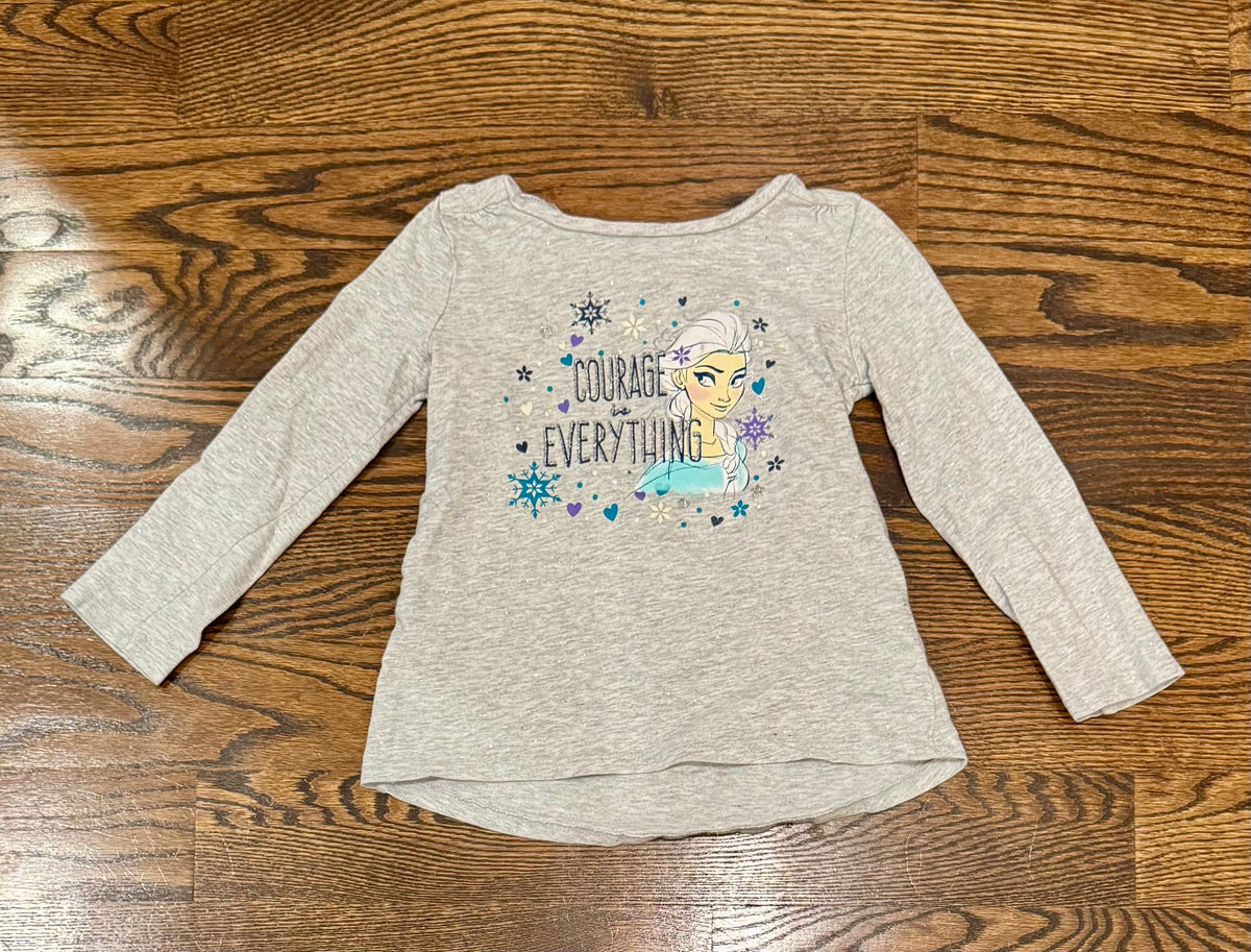 Disney size 5 grey LS Elsa top - size Youth - 5 (XS)