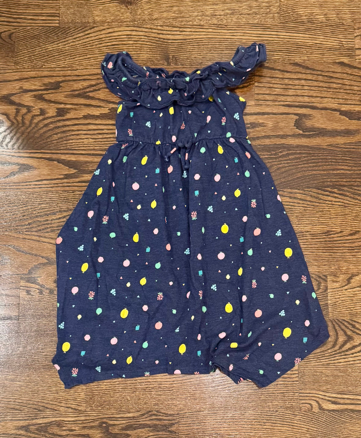 Cat&Jack XS 4/5 navy & fruits dress - size Youth - 4 (XS)