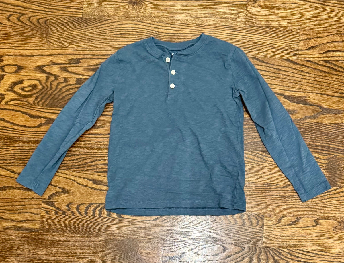 Crewcuts 6/7 LS dark Blue with buttons - size Youth - 6 (S)