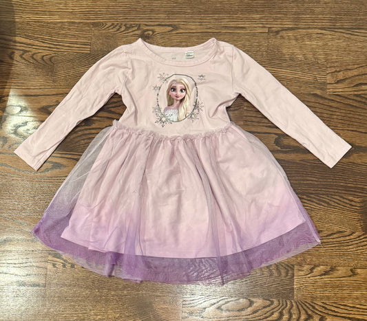 H&M 5/6 purple LS Disney Elsa dress - size Youth - 5 (XS)