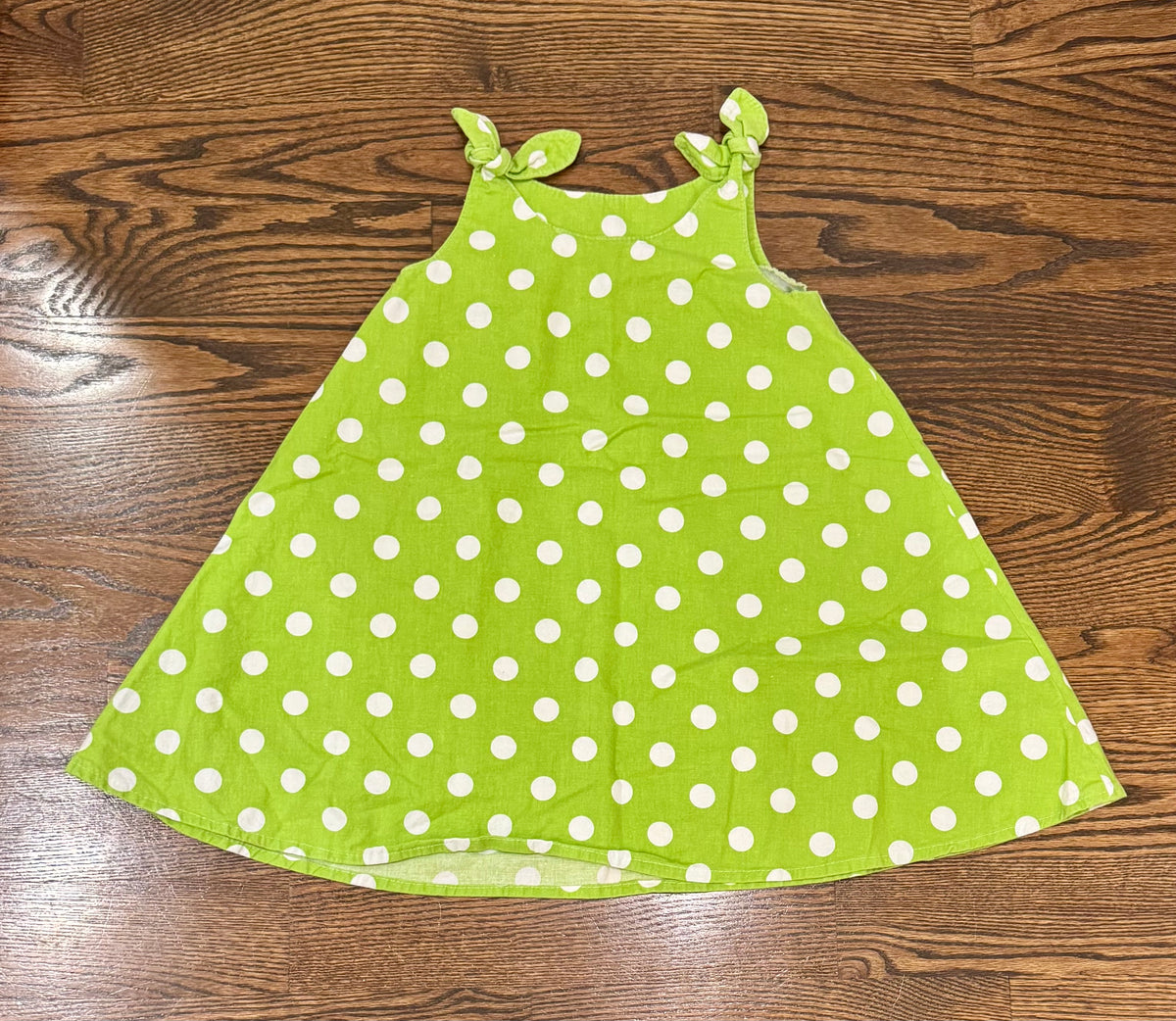 Green polka dot dress - size Youth - 5 (XS)