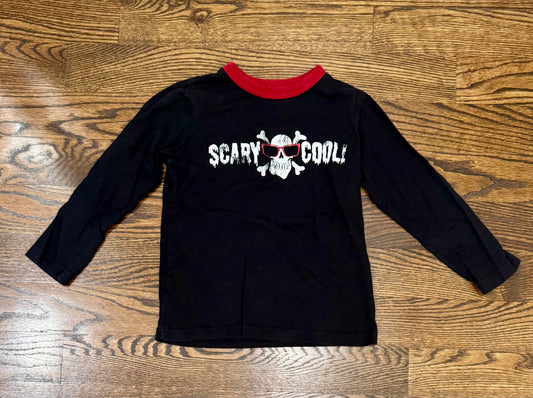 Children's place 5/6 LS Black, Scary cool skull - size Youth - 5 (XS)
