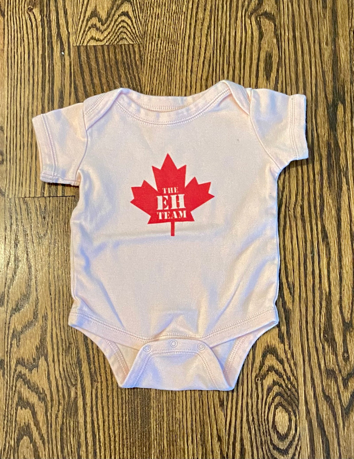 6-12mon SS pink onesie Eh Team Canada - size Month - 6-12