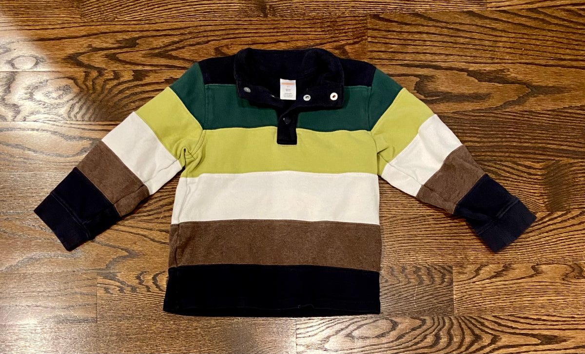 Gymboree 4T black/green stripe sweater - size Toddler - 4T