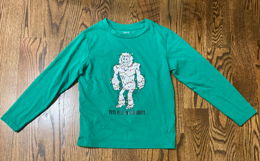 6/7 LS green yeti - size Youth - 6 (S)