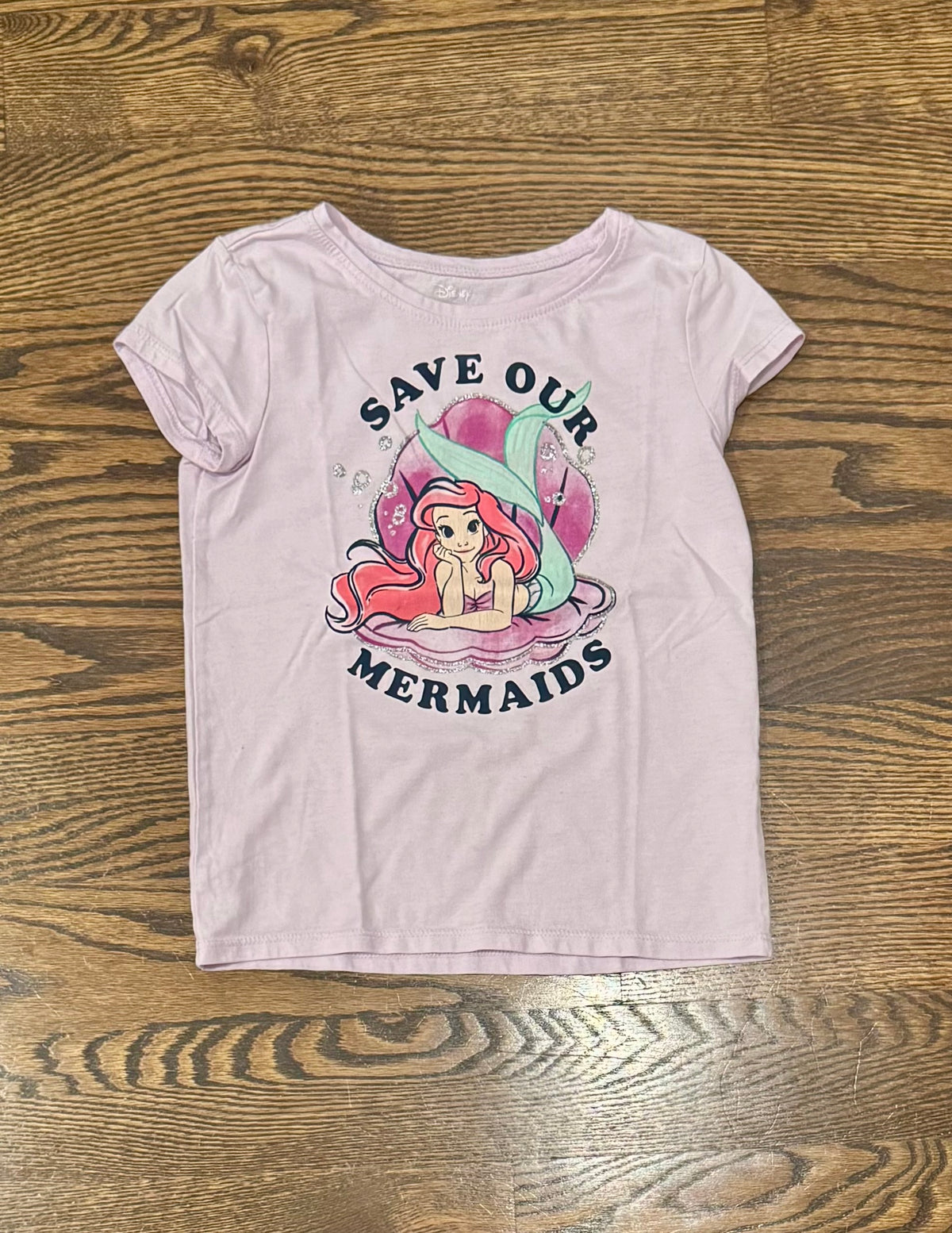 Disney jumping beans SS Pink Ariel tshirt - size Youth - 6 (S)