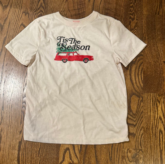 10/12 white Tshirt TIs the season - size Youth - 10 (L)