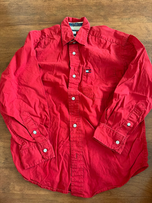 Tommy Hilfiger Sz S Red button up shirt - size Youth - 8 (M)