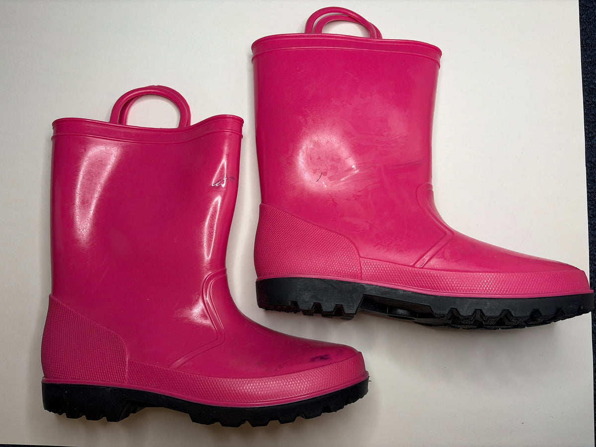 Girls hot pink rainboots Sz 2 - size Shoes - Kids 2