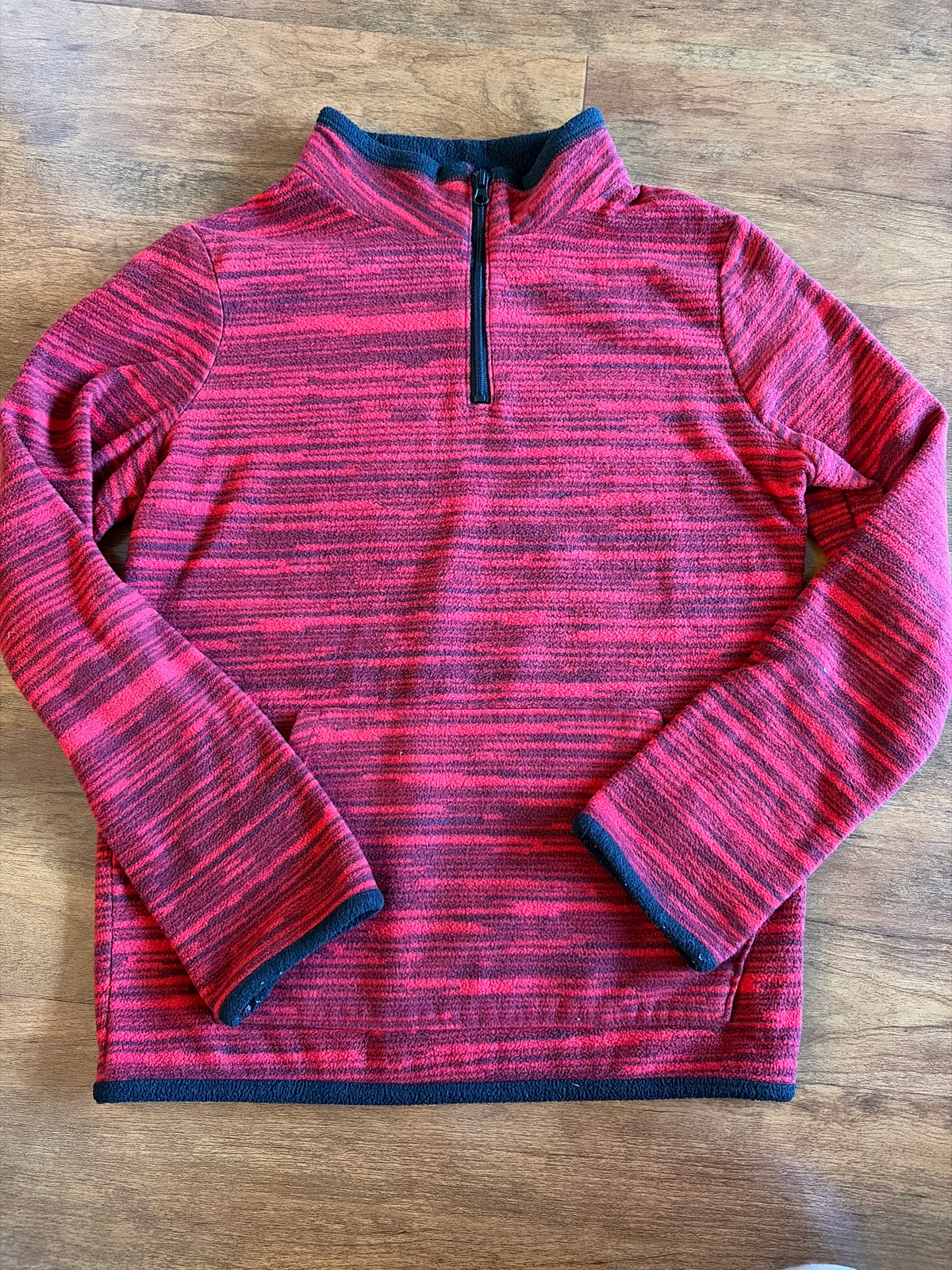 Jumping Beans red & black 1/4 zip fleece - size Youth - 8 (M)