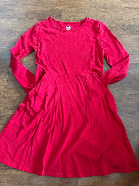 Wonder Nation Sz 7/8 Cotton red dress - size Youth - 7 (S)