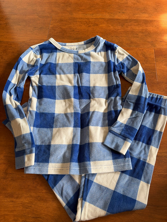 Cat & Jack super soft fleece blue buffalo plai - size Youth - 8 (M)