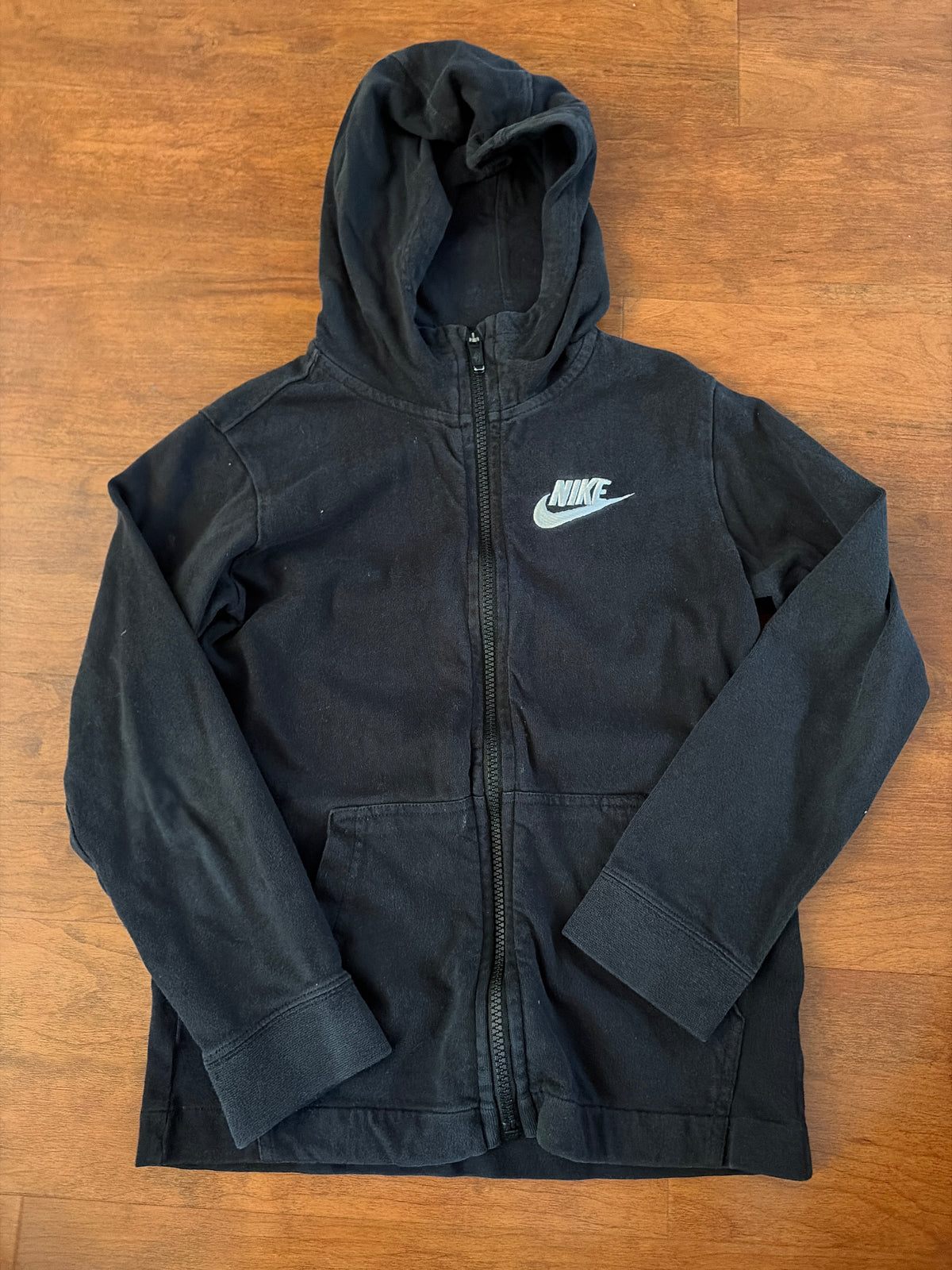 Nike black full zip hoodie with pockets - size Youth - 7 (S)