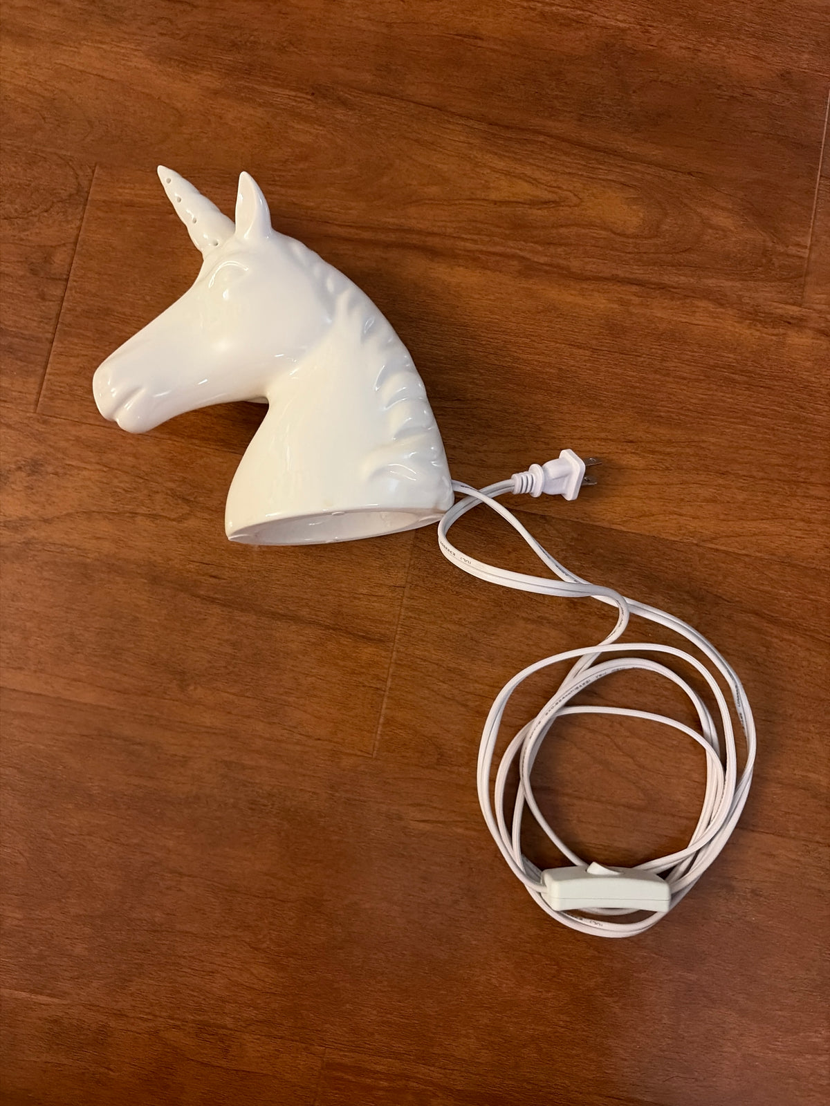 Porcelain unicorn light