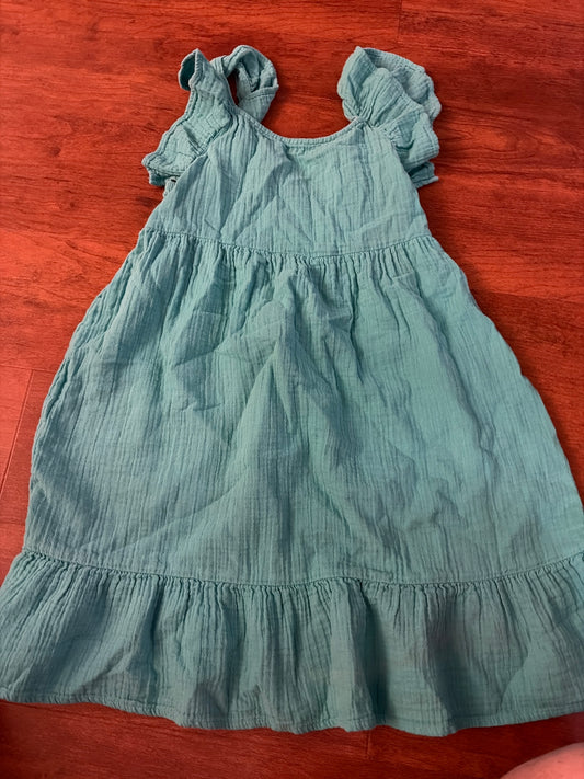 Cat & Jack teal linen dress sz7/8 - size Youth - 7 (S)