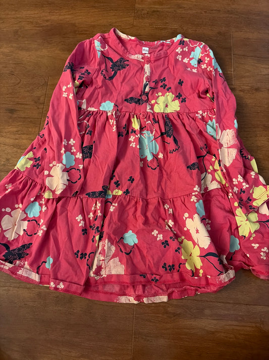 Tea Sz 6 pink florals & hummingbird dress - size Youth - 6 (S)