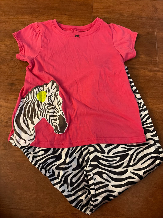 Carter's pink zebra PJ set - size Youth - 8 (M)
