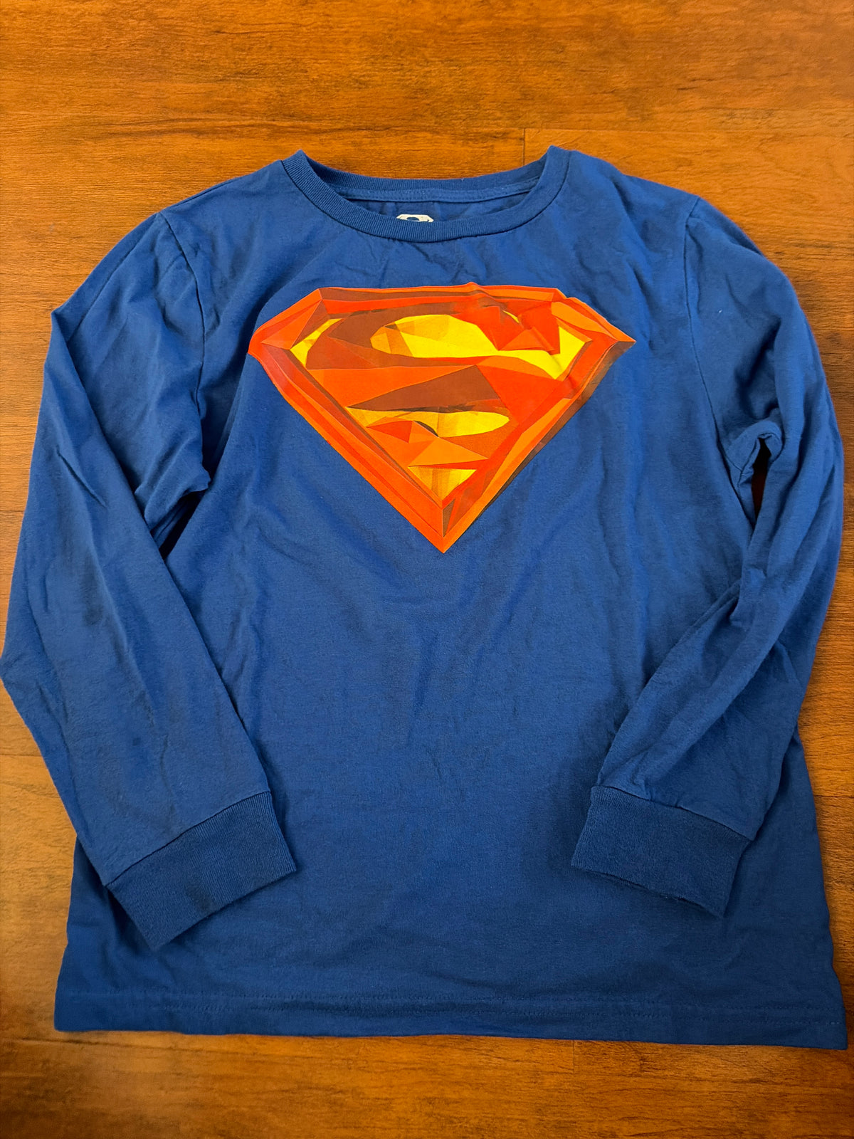 Blue Superman Long sleeve shirt - size Youth - 8 (M)